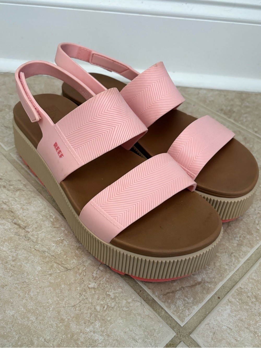 Reef Water Vista Higher women's platform slingback sandals sz 10